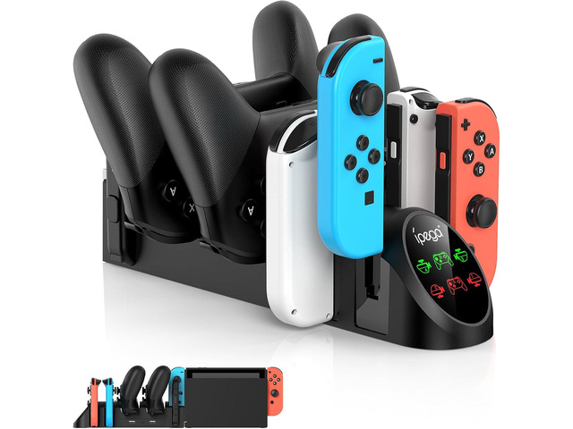 FASTSNAIL Switch Controller Charger for Nintendo Switch/OLED for JoyCons 9-in-1 Fast Charging Dock Station Stand for Switch Pro Controllers &...