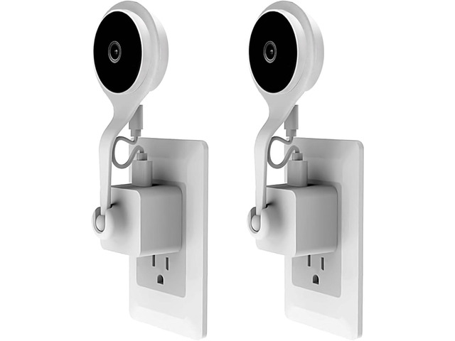 USB Charger 360 Adjustable Ball Joint Wall AC Outlet Mount Holder for NC1102ES Nest Cam Indoor Camera Portable Charger - (Set 2 PCS, Plug Type:...