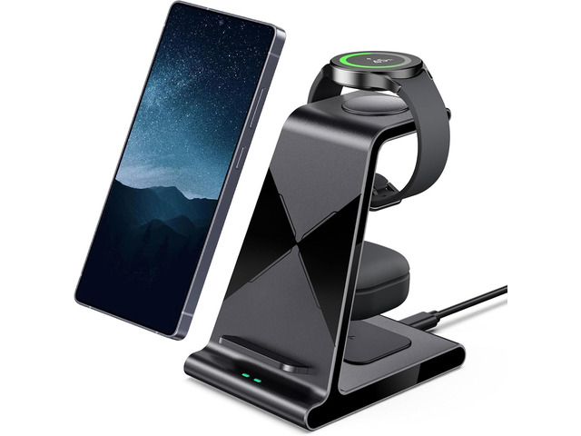 Wireless Charger for Samsung S25 Ultra, Charging Station for Galaxy S25/S25 Edge/S24 Ultra/S24+/S24/S23/Note 20/Z Flip 7/Fold 7, for Galaxy Watch...