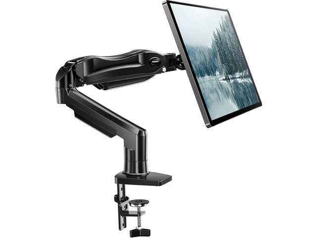 HUANUO FlowLift Single Monitor Mount, 13 to 32 Inch Monitor Arm, Adjustable Monitor Stand, Vesa Mount with Clamp and Grommet Base - Fits 4.4 to...
