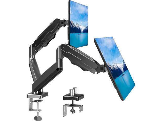 MOUNT PRO Dual Monitor Mount Fits 13 to 32 Inch Screen, Height Adjustable Monitor Stand for 2 Monitors, Full Motion Display Arm Holds up to 19.8lbs...