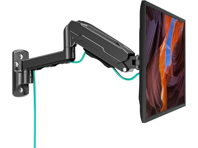 MOUNT PRO Single Monitor Wall Mount for 13 to 32 Inch Computer Screens, Height Adjustable Wall Mount Monitor Arm Holds Up to 19.8lbs, Full Motion...