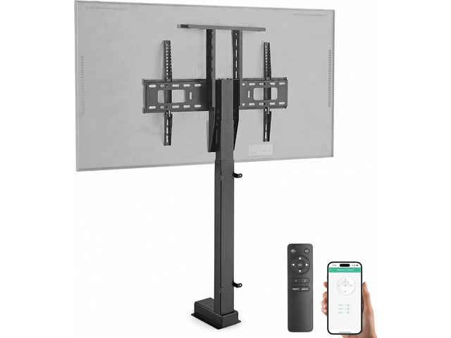 ynVISION. DESIGN Motorized TV Lift Mount for 37'-77' TV's Vertical Lift Motor TV Stand with RF Remote and Smart Phone Control via WiFi