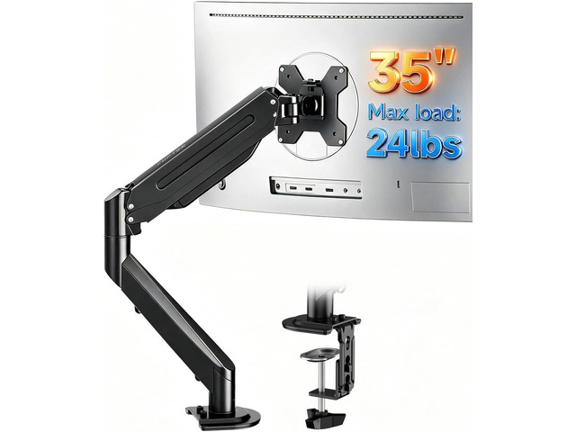 Suptek Single Monitor Arm Fully Adjustable for 17-34-35 Inch Screens VESA Monitor Mount with Quick Install, Computer Monitor Stand for 32...