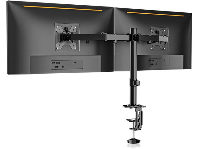 Dual Fully Adjustable Monitor Arm Stand Mount Fits Two Screen 13-32 inch 22lbs for Monitor Computer Screen 13 15 17 19 20 22 23 24 26 27 32inch...