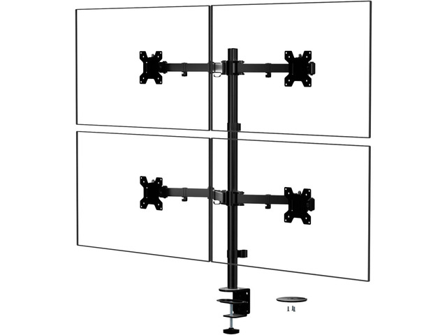 WALI Quad Monitor Desk Mount, 4 Monitor Stand Fits Heavy Duty Computer Screen up to 27 inch, Full Adjustable Arm Holds up to 22 lbs per Arm (M004),...