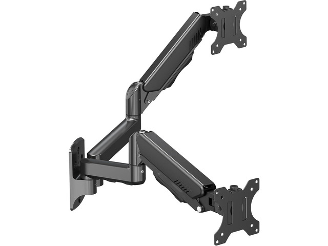 Dual Monitor Wall Mount for 13-32' Computer Screens Holds Up to 19.8lbs Each Monitor Mounts for 2 Monitors, Full Motion Gas Spring Monitor Arm...