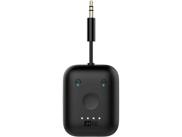 MEE Audio Connect Air in-Flight Bluetooth Wireless Audio Transmitter Adapter for up to 2 AirPods/Other Headphones; Works with All 3.5mm Aux Jacks...