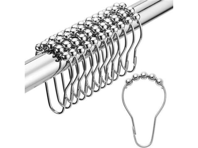 Shower Curtain Hooks, Decorative Rust Proof Stainless Steel Shower Curtain Hooks for Bathroom Shower Rods Set of 12, Polished Nickel (Chrome12pcs) Shower Curtain Hooks, Decorative Rust Proof Stainless Steel Shower Curtain Hooks for Bathroom Shower Rods Set of 12, Polished Nickel (Chrome12pcs)