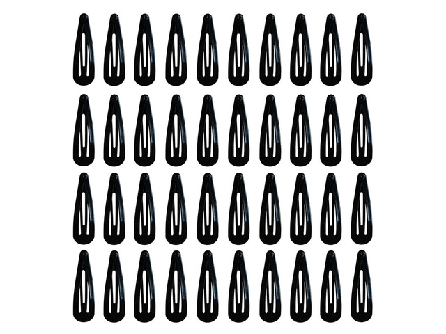 40 Pieces 2 Inch Black Metal Snap Hair Clips Non-slip Hair Barrettes Hair for Girls, Women, Kids Teens or Toddlers