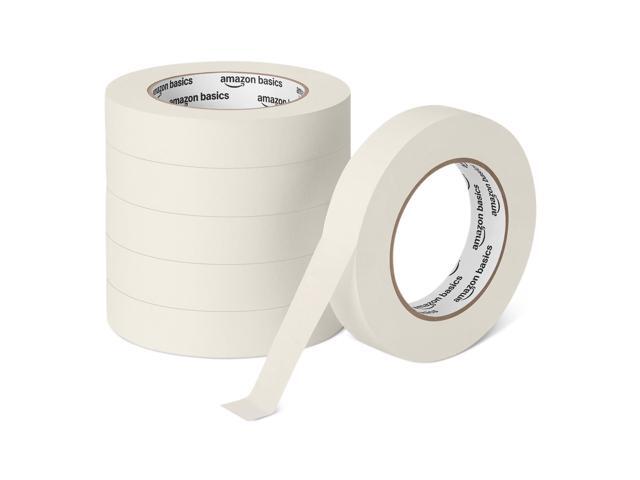 Masking Tape, Hand-Tearable Painters Tape, Rubber Adhesive, 0.94 Inch x 60 Yard, Beige, 6 Rolls