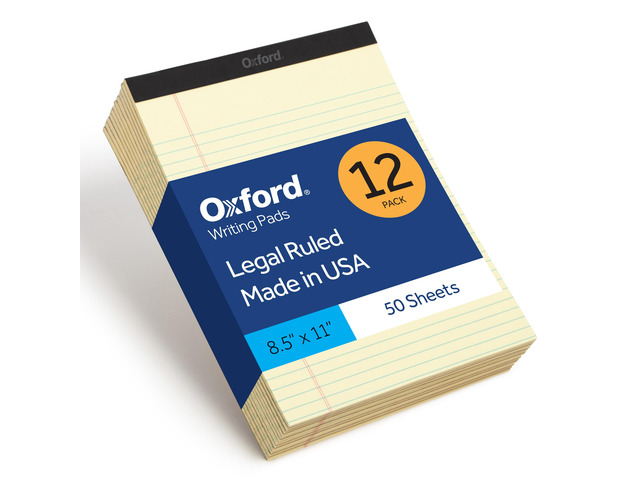 Premium Legal Pads, 12 Pack, Premium Note Pads, 50 Legal Rule 8.5' x 11' Sheets, Canary Yellow Paper with Firm Back, Professional Legal and Office...