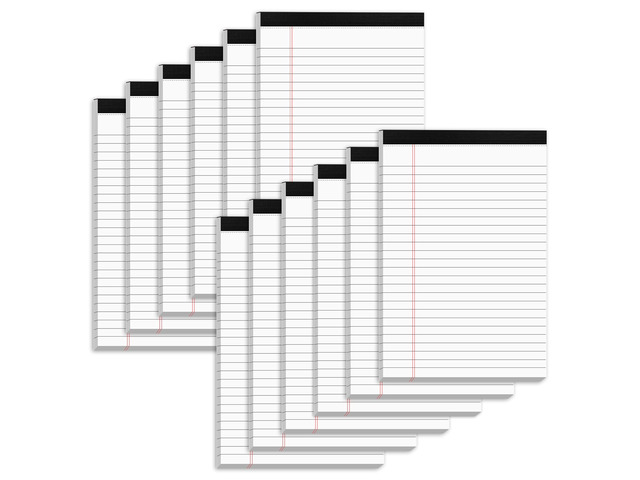 5' x 8' Note Pads 12 Pack of Legal Pads 30 Sheets Notepad College Ruled Small Writing Pads Perforated Pages Paper Pads 80GSM Heavyweight Paper Note...