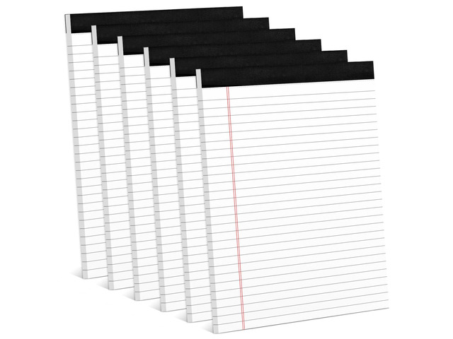 6 Pack 8.5 x 11 Legal Pads Paper Pads 8.5 x 11 White Note Pads for Work Lined Writing Pads Notebook White Legal Pads Wide Ruled Notepads 30 Sheets...
