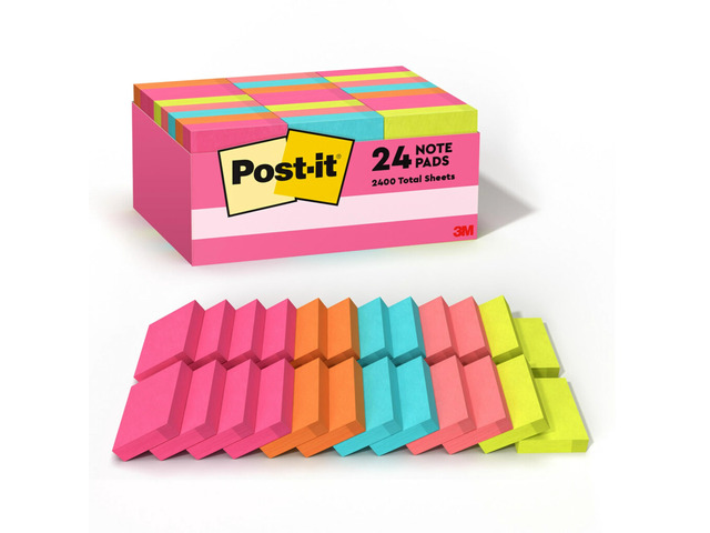 Notes, 1.38 x 1.88 in, Poptimistic Collection, 24 Pads School Supplies and Office Products