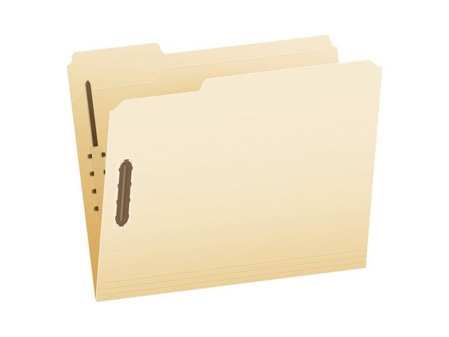 Fastener File Folders, 2 Fasteners, Pockets with Prongs, File Organizers for School, Home and Office, Letter Size, Manila, 1/3 Cut Tabs, in Left,...