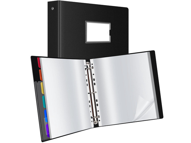 50-Pocket Binder with Plastic Sleeves for Letter/A4 Size Document Binder Organizer for Papers, Certificates and Artwork, Colorful PP Divider Pages...