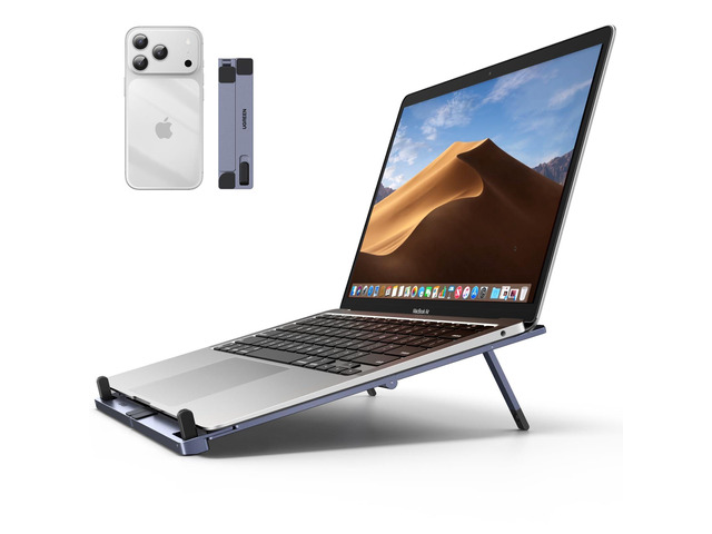 Portable Laptop Stand, Foldable & Compact Aluminum Computer Stand Holder for Desk, Adjustable Ergonomic Laptop Riser for MacBook, Travel-Friendly...