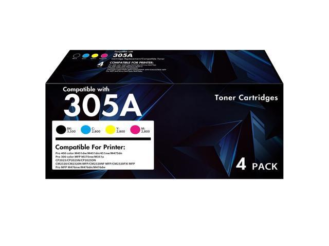 305X 305A Toner Cartridge 4-Piece Combo Pack CE410A CE411A CE412A CE413A Compatible for HP LaserJet Pro 400 color M451dn 451nw M475dn Pro 300 MFP...