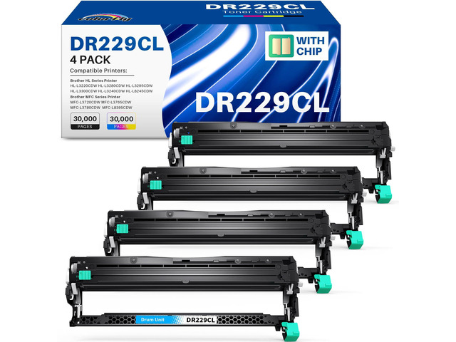DR229CL Drum Unit for Brother DR-229CL DR229 Work for Brother MFC-L3780CDW MFC-L3720CDW MFC-L8395CDW HL-L3280CDW HL-L3220CDW HL-L3295CDW...