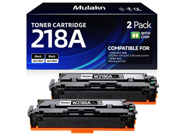 218A Black Toner W2180A Compatible Replacement for HP 218A Toner Cartridge W2180A 218X W2180X Work for HP Color LaserJet Pro MFP 3301FDW 3301SDW...