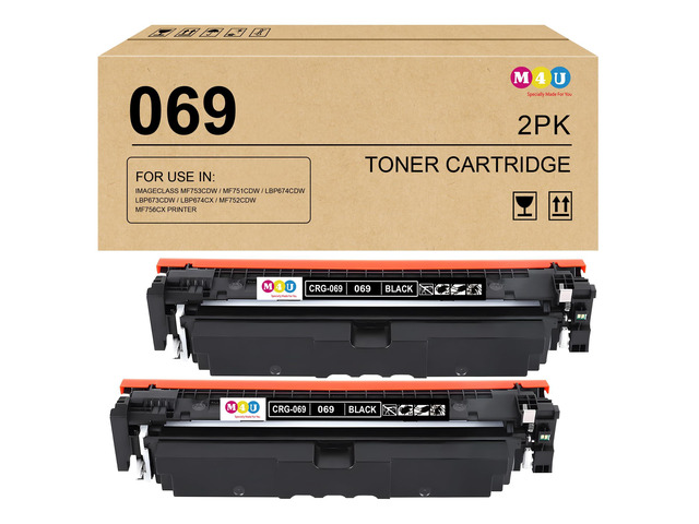 069 Black Toner Cartridge 2 Pack Compatible with Canon 069 Toner Cartridges, Working for Canon imageCLASS MF753Cdw MF751Cdw LBP674Cdw LBP673Cdw...