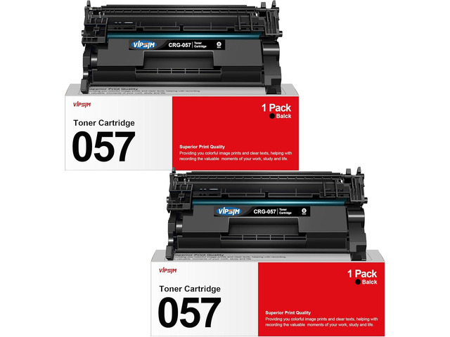 057 Toner Cartridge Replacement for Canon 057 Toner Cartridge CRG-057 057H to Use with MF445dw MF448dw MF449dw LBP226dw LBP227dw Printer (2 Black)