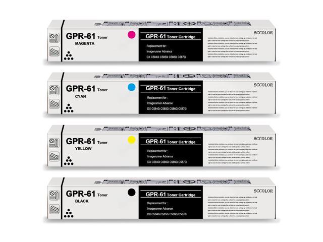 GPR-61 GPR61 High Yield Toner Cartridge GPR 61 GPR-61 Black Cyan Magenta Yellow Toner Cartridge Replacement for Canon Imagerunner Advance DX C5840i...