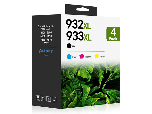 932XL 933XL Ink Cartridge Replacement for HP 932XL 933XL Ink Cartridges for Officejet 6100 6600 6700 7110 7610 7612 Printer (4...