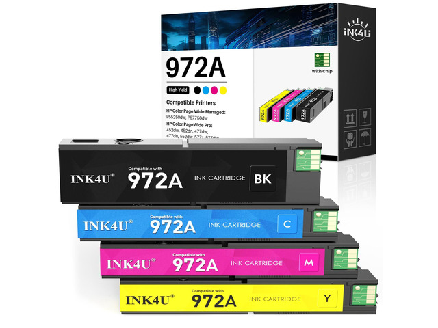 972A Ink Cartridges Compatible Replacement for HP 972A 972X Ink to Work for Color PageWide Pro MFP 477dw Ink Cartridges 477dn 577dw 452dw 452dn...