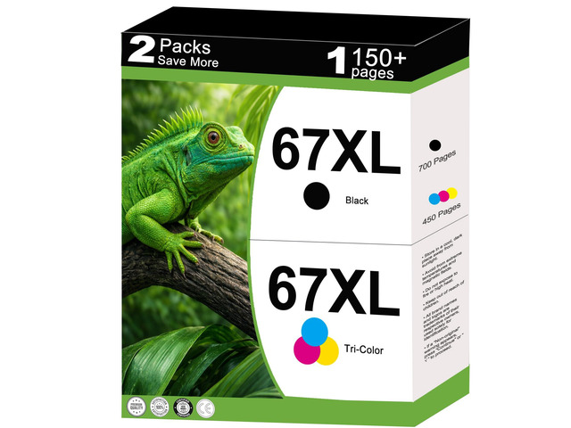 67XL Ink Cartridge Combo Pack Compatible for HP Ink 67 XL Fit for Deskjet 2855e 2800e 2852e 2827e 4227e 4255e 1255 Envy 6055e 6075 6432e 6455e...