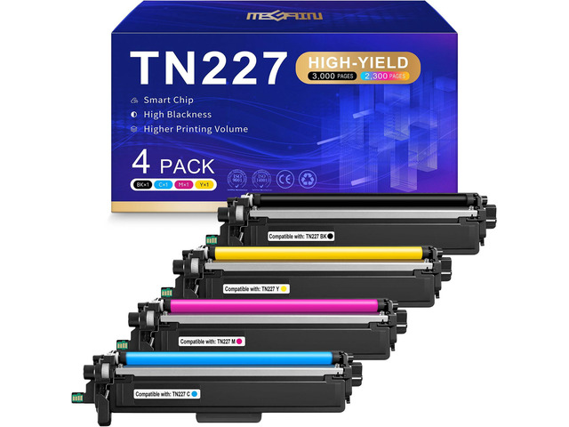 TN227 Compatible Toner Cartridge Replacement for Brother TN 227 TN227BK Work for HL-L3270CDW HL-L3230CDW HL-L3210CW HL-L3290CDW MFC-L3710CDW (4 Pack)