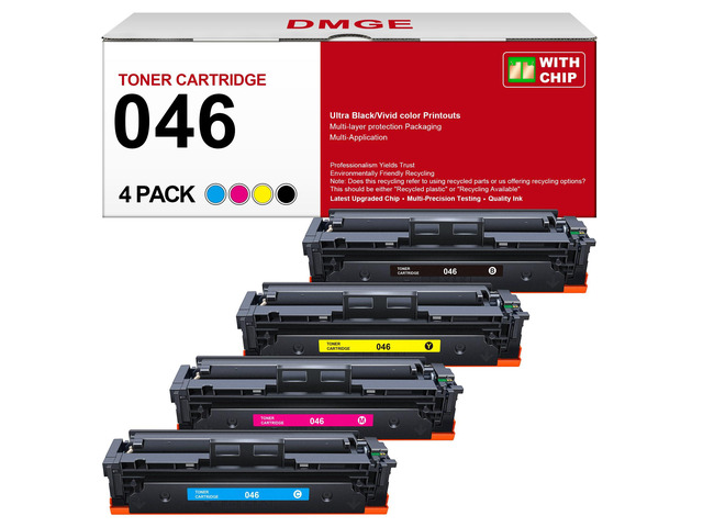 046 Toner Cartridge 4 Pack Replacement for Canon 046 046H CRG-046 CRG-046H Compatible for Canon Color ImageCLASS MF733Cdw MF731Cdw MF735Cdw...