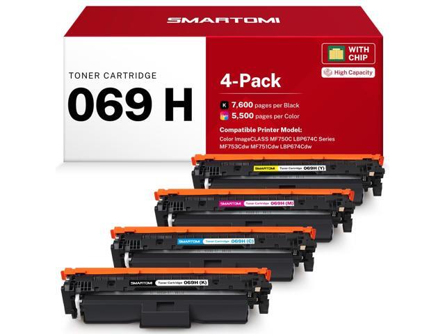 069H Toner Cartridges 4 Pack Set Replacements for Canon 069H With Chip 069 High Capacity Compatible for Canon Color imageClass LBP674C MF750C...