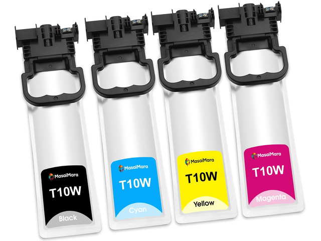 Remanufactured T10W Ink Cartridge Compatible for Workforce Pro WF-C5390 WF-C5890 WFC5390 WFC5890 Color Printers (T10W100 Black, T10W200 Cyan,...
