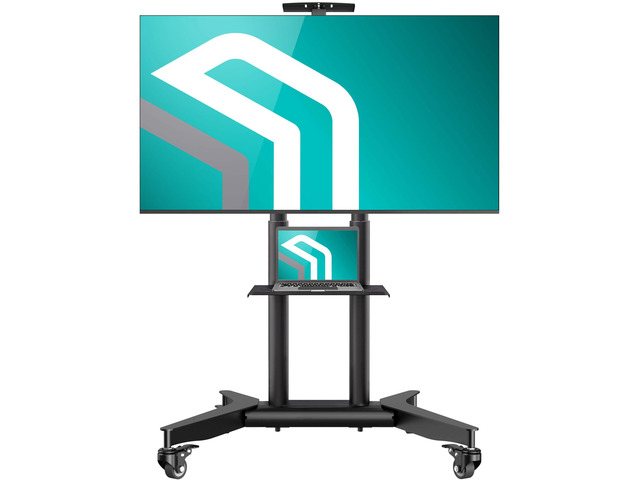 Mobile TV Stand on Wheels for 32-75 Inch Screen, max Load 132 lbs, Height Adjustable TV Portable Stand, max VESA 600x400, Movable TV Cart Rolling...