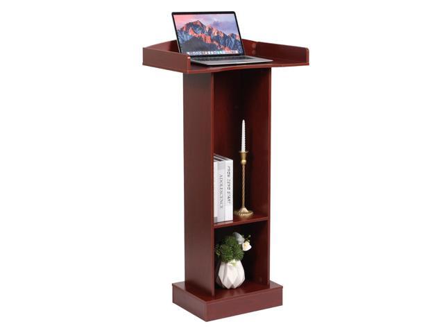 Podium Stand for Lectern Presentation Church Classroom, Pulpit with Wooden Heavy Base, Podium for Lecture, Wedding Speech