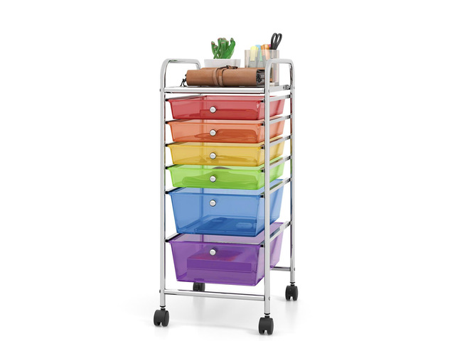 Julimoon Rolling Storage Cart with 6 Drawers,Mobile Storage Drawers Organizer, Multipurpose Plastic Utility Cart with Wheels for Home Office School...