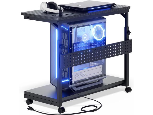 Computer Tower Stand with Outlets, PC Stand for Floor