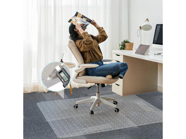 Office Chair Mat for Carpet,46'x60' Chair Mat for Carpeted Floors,Non-Slip Carpet Protector Floor Mat with Grips,Heavy-Duty Rolling Under Desk Mat...