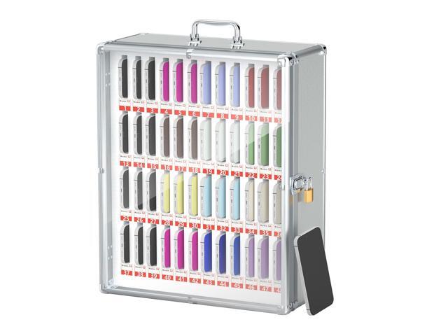 48 Slots Portable Cell Phone Locker with Upgraded Security Lock Aluminum Alloy Pocket Chart Cell Phones Storage Cabinet, Cell Phone Holder for.