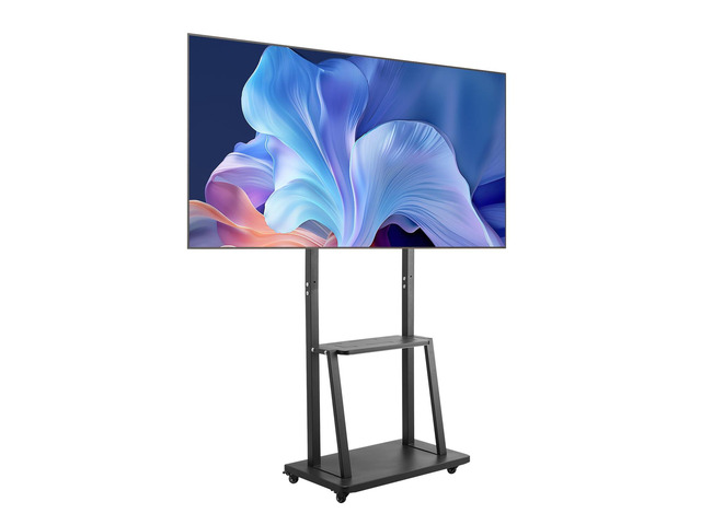 Rolling TV Stand, Mobile TV Cart for 32-75 Inch Screens, Height Adjustable Portable Monitor Stand with Tray, Holds up to 150 lbs for Living Room,...