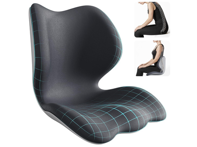 Ergonomic Lumbar Back Support Seat Cushion for Office & Car Chair Cushion Office Chair Cushion Posture Correction Pad with Lower Back Support,Extra...