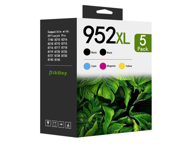 952XL Ink Cartridges Combo Pack High Yield (5-Pack, 2Black/1Cyan/1Magenta/1Yellow) Replacement for HP 952XL 952 Ink Cartridges for OfficeJet Pro...
