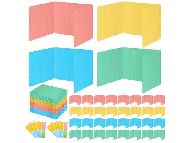 32 Pack Desk Privacy Panel Desk Divider - Pastel Colorful Testing Dividers for Classroom Supplies- Easy Clean Privacy Shields for Student Testing.
