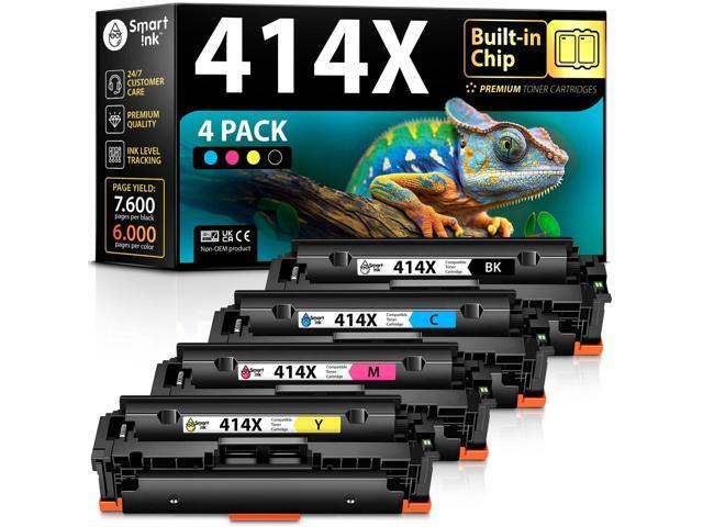 Compatible 414X Toner Cartridge Replacement for HP 414 X with Built-in Chip (4 Pack) to use with Color LaserJet Pro MFP M479fdw M479fdn M479fdw.