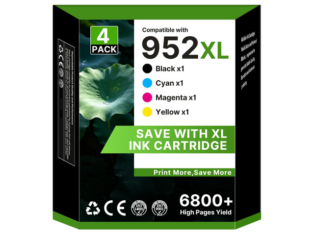 Replacements for HP 952 952XL Ink Cartridges Combo Pack 4-Pack 952 XL 952XL Compatible for HP OfficeJet Pro 8710 7740 Printers 8720 8702 8210...