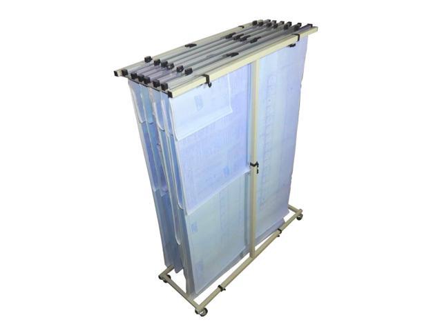 Rolling Stand Wheels Mobile Vertical Plan Center Blueprint Storage File Rack Height & Leight Adjustable