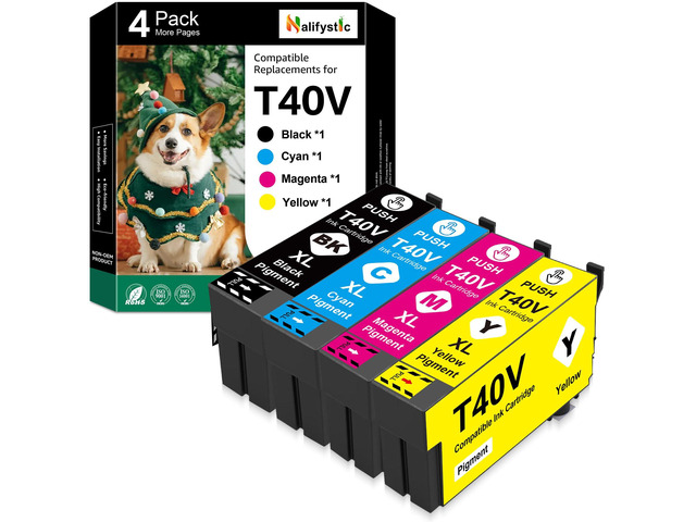 T40V Remanufactured T40V1 T40V2 T40V3 T40V4 Ink Cartridges Replacement for T40V120 T40V220 T40V320 T40V420 Ink, for T5170 T5170M SC-T5170 T3170M...