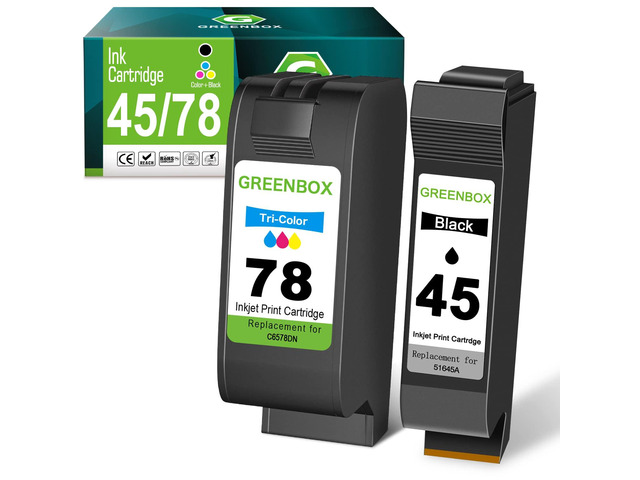 Remanufactured 45 78 High-Yield Ink Cartridge Replacement for HP 45 78 51645 51645A C6578AN C6578DN for Color Copier 180 Deskjet 1100C 1220C 6122...
